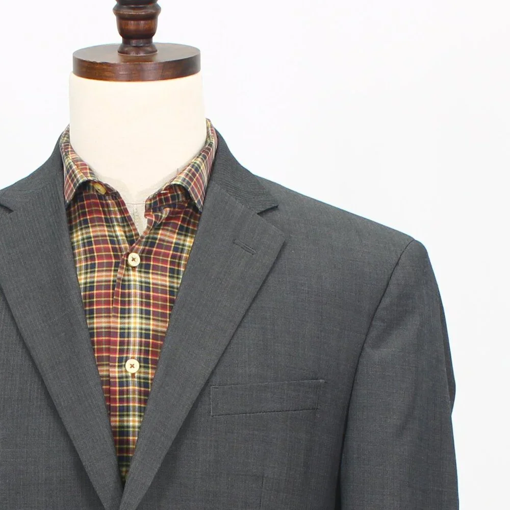 Kenneth Cole 42R Gray Blazer Sport Coat Jacket 2-Button Herringbone Y597